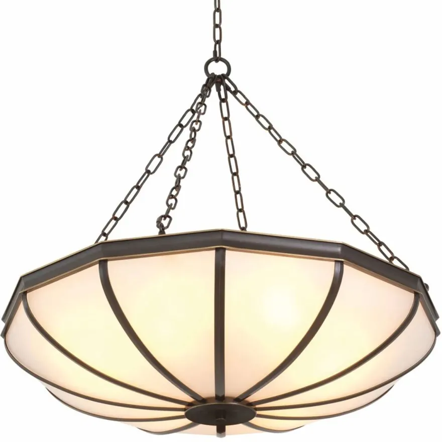 Casa Padrino Luxus Kronleuchter Bronze / Weiß 80 cm - Luxus Möbel - Luxus Interior