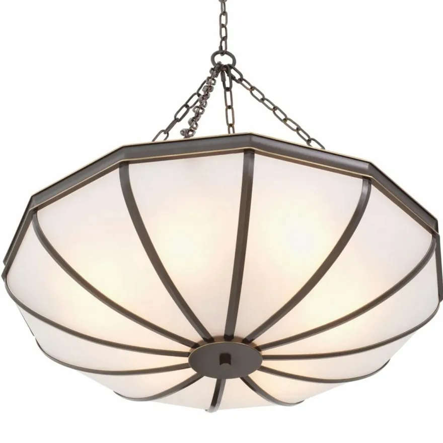 Casa Padrino Luxus Kronleuchter Bronze / Weiß 80 cm - Luxus Möbel - Luxus Interior
