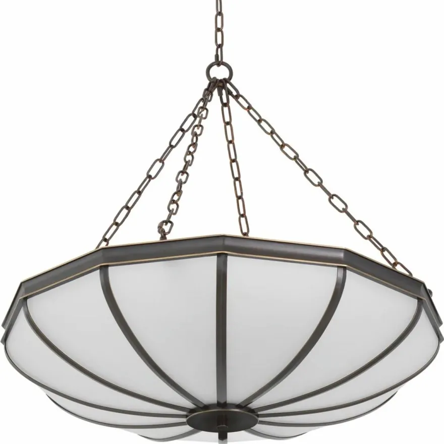 Casa Padrino Luxus Kronleuchter Bronze / Weiß 80 cm - Luxus Möbel - Luxus Interior