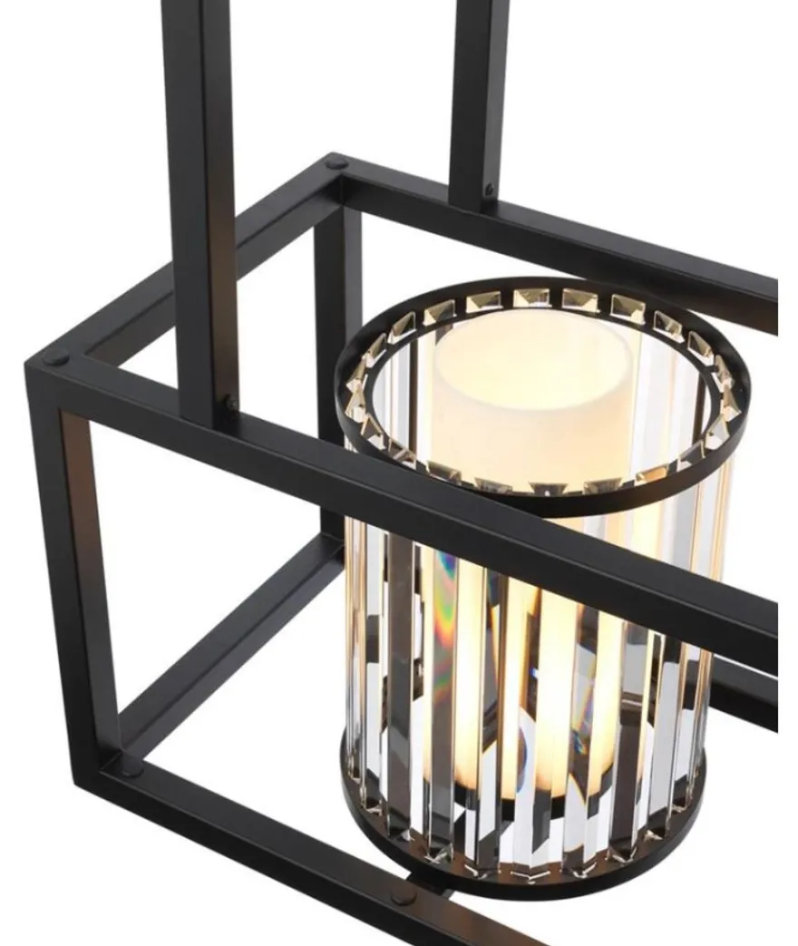 Casa Padrino Luxus Kronleuchter Schwarz 120 x 32 x H. 98 cm - Hotel Restaurant Möbel