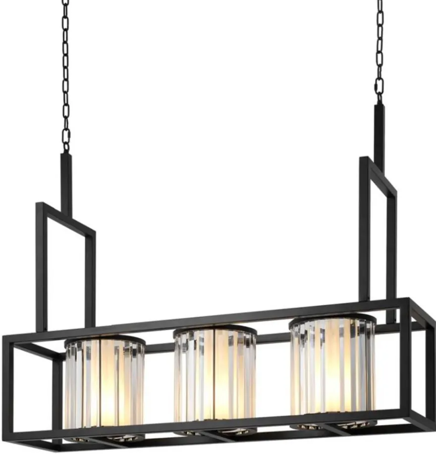 Casa Padrino Luxus Kronleuchter Schwarz 120 x 32 x H. 98 cm - Hotel Restaurant Möbel