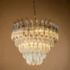 Casa Padrino Luxus Kronleuchter Gold Ø 45 x H. 40 cm - Fünfstufiger Kristall Lüster