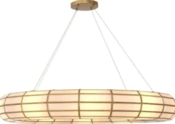 Casa Padrino Luxus Kronleuchter Antik Messing / Weiß Ø 118 x H. 18 cm