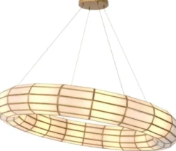Casa Padrino Luxus Kronleuchter Antik Messing / Weiß Ø 118 x H. 18 cm