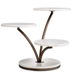 Casa Padrino Luxus Kuchen & Keks Etagere Weiß / Bronze 50 x 50 x H. 40 cm