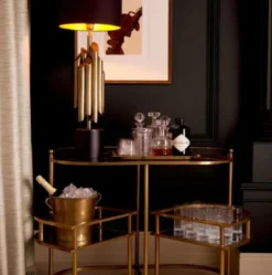 Casa Padrino Luxus Kunstdruck 2er Set Braun / Antik Gold 63 x H. 74 cm