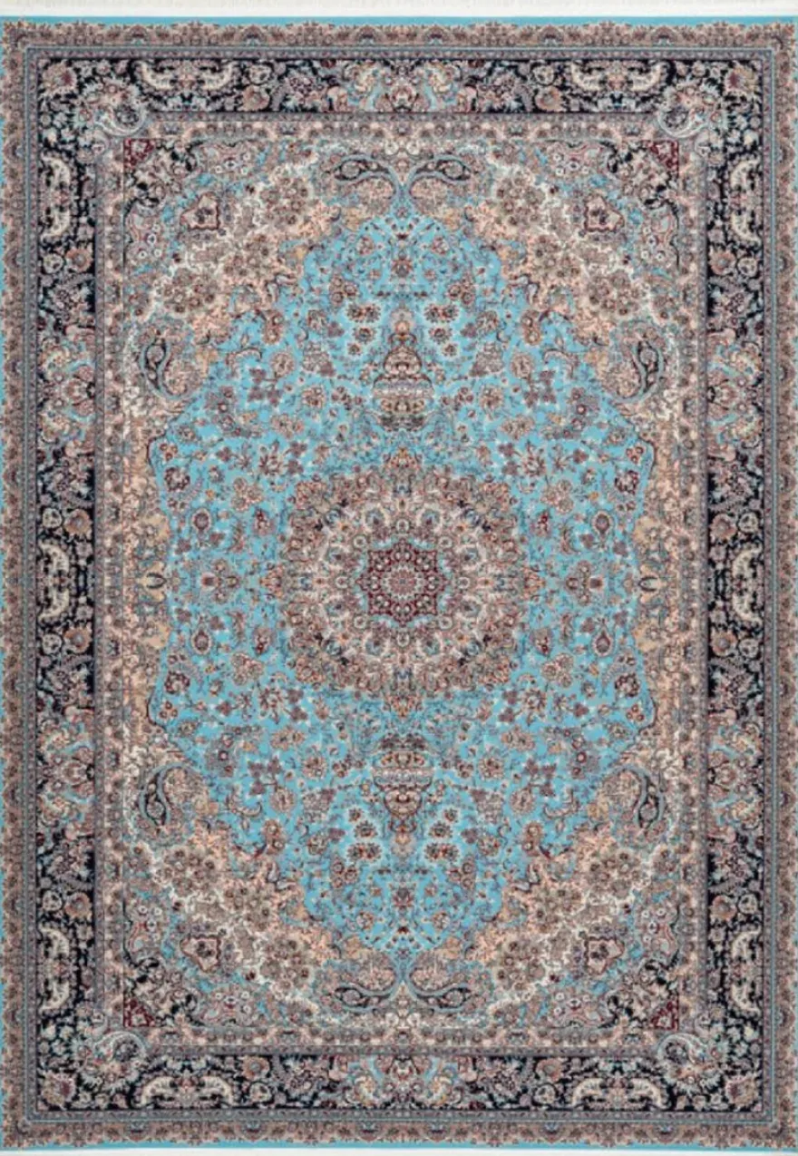 Casa Padrino Luxus Kunstfaser Teppich mit Fransen Mehrfarbig - Verschiedene Größen - Rechteckiger Wohnzimmer Teppich im Orientalischen Stil