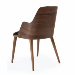 Casa Padrino Luxus Kunstleder Esszimmer Stuhl mit Armlehnen Blau / Braun - Esszimmer Möbel