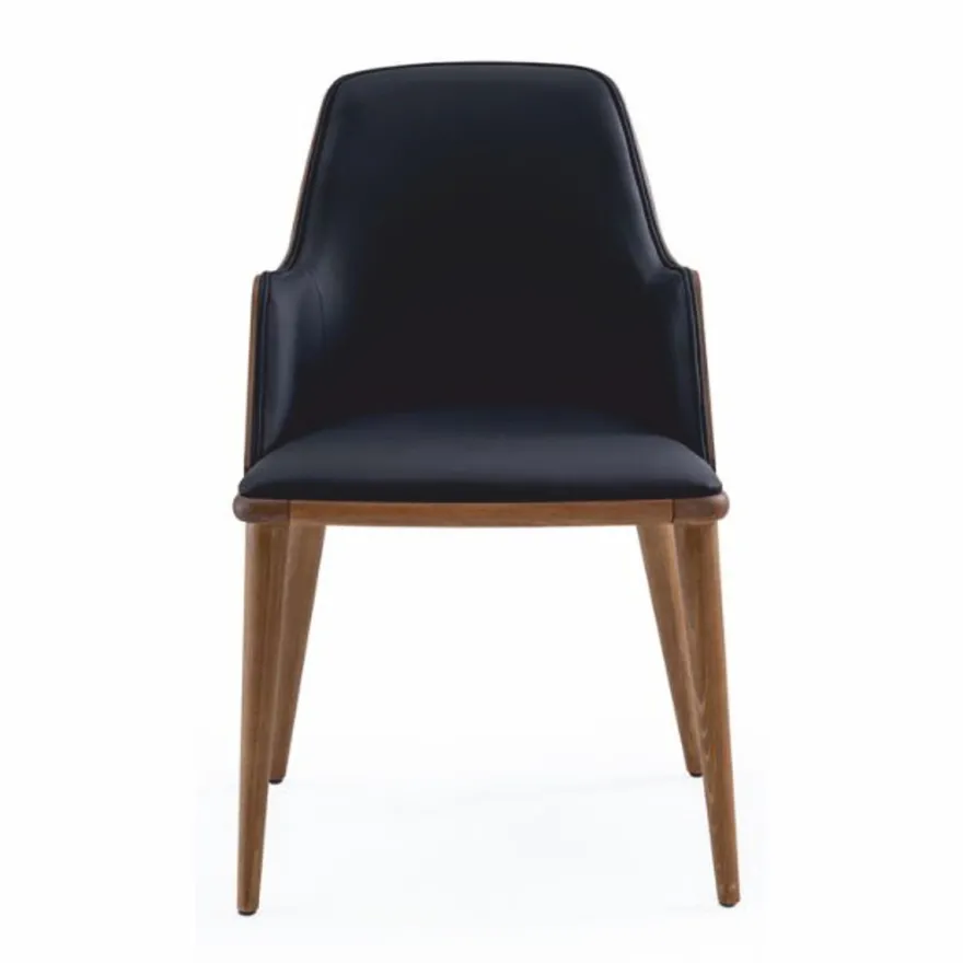 Casa Padrino Luxus Kunstleder Esszimmer Stuhl mit Armlehnen Blau / Braun - Esszimmer Möbel