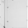 Casa Padrino Luxus Kunstleder Kofferschrank im Vintage Stil Weiß / Silber 60 x 69 x H. 120 cm - Schrankkoffer mit Rollen - Luxus Kollektion