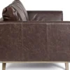 Casa Padrino Luxus Kunstleder 2er Sofa Dunkelbraun / Naturfarben 155 x 90 x H. 82 cm - Wohnzimmer Sofa - Wohnzimmer Möbel - Kunstleder Möbel - Luxus Möbel - Luxus Einrichtung