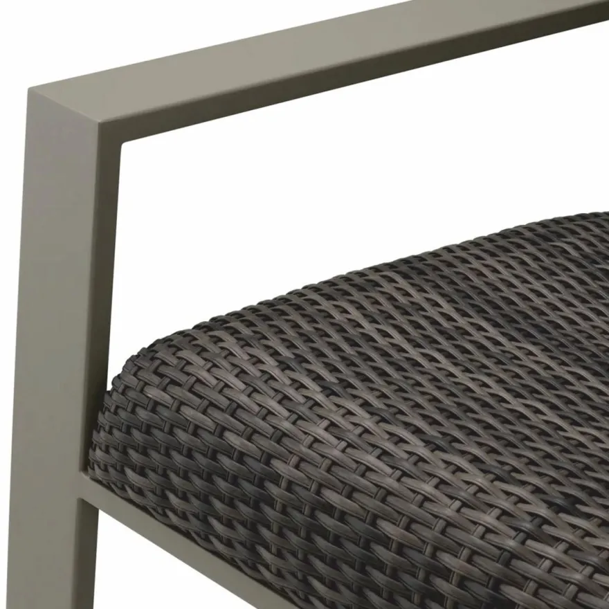 Casa Padrino Luxus Kunstrattan Garten Sofa Grau 180 cm - Garten Möbel