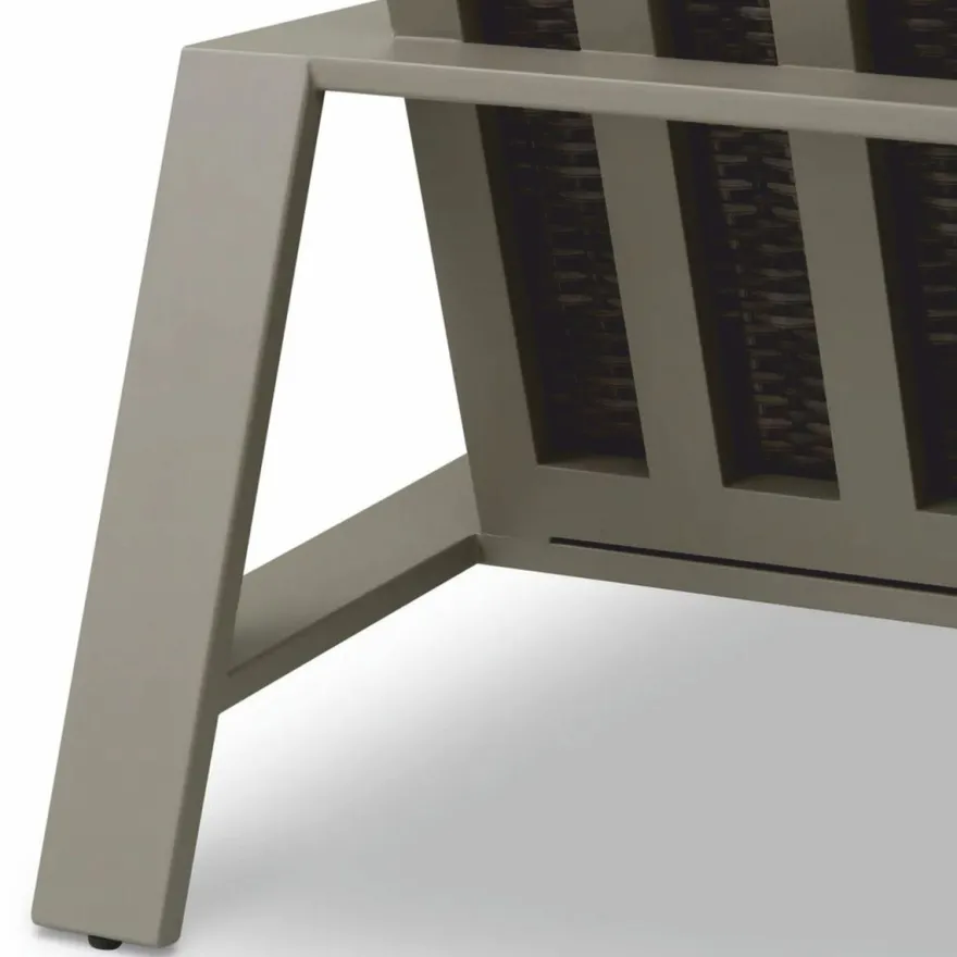 Casa Padrino Luxus Kunstrattan Garten Sofa Grau 180 cm - Garten Möbel