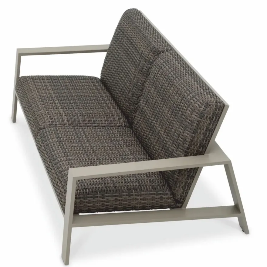 Casa Padrino Luxus Kunstrattan Garten Sofa Grau 180 cm - Garten Möbel