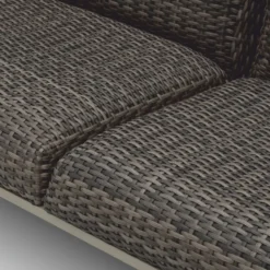 Casa Padrino Luxus Kunstrattan Garten Sofa Grau 180 cm - Garten Möbel