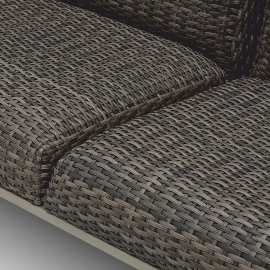 Casa Padrino Luxus Kunstrattan Garten Sofa Grau 180 cm - Garten Möbel