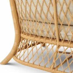Casa Padrino Luxus Kunstrattan Garten Sofa Naturfarben 180 cm - Garten Möbel