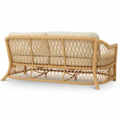 Casa Padrino Luxus Kunstrattan Garten Sofa Naturfarben 180 cm - Garten Möbel