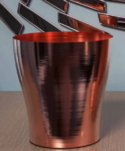 Casa Padrino Luxus Kupfer Champagnerkühler Ø 18 x H. 19 cm - Runder Weinkühler - Sektkühler - Gastronomie Accessoires - Restaurant Accessoires - Hotel Accessoires - Luxus Kollektion