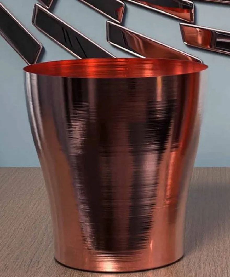 Casa Padrino Luxus Kupfer Champagnerkühler Ø 18 x H. 19 cm - Runder Weinkühler - Sektkühler - Gastronomie Accessoires - Restaurant Accessoires - Hotel Accessoires - Luxus Kollektion