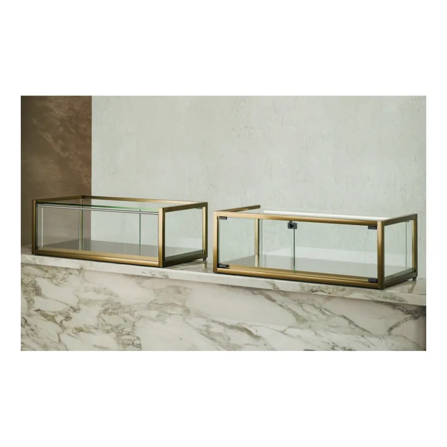 Casa Padrino Luxus Ladentheke 95 x 45 cm H. 32,5 cm mit 1 LED-Spots - Ladeneinrichtung - Boutique Möbel - Made in Italy