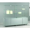 Casa Padrino Luxus Ladenvitrine 157 x 40 cm H. 130 cm mit Glasplatte - Ladeneinrichtung - Boutique Möbel - Made in Italy