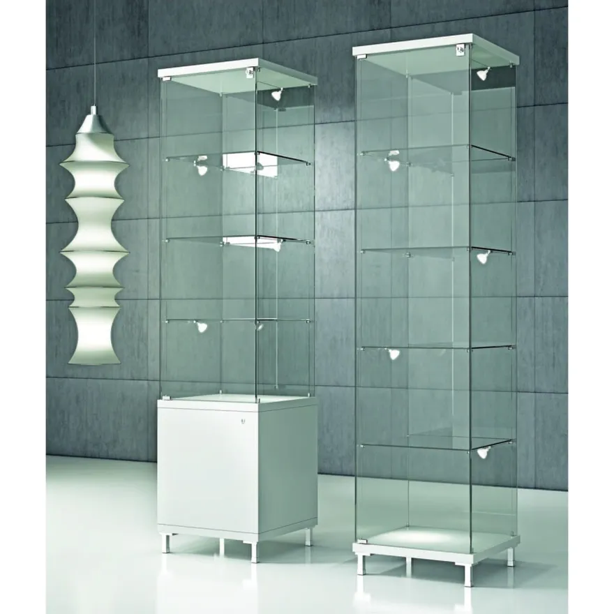 Casa Padrino Luxus Ladenvitrine 45 x 45 cm H. 190 cm - Ladeneinrichtung - Boutique Möbel - Made in Italy