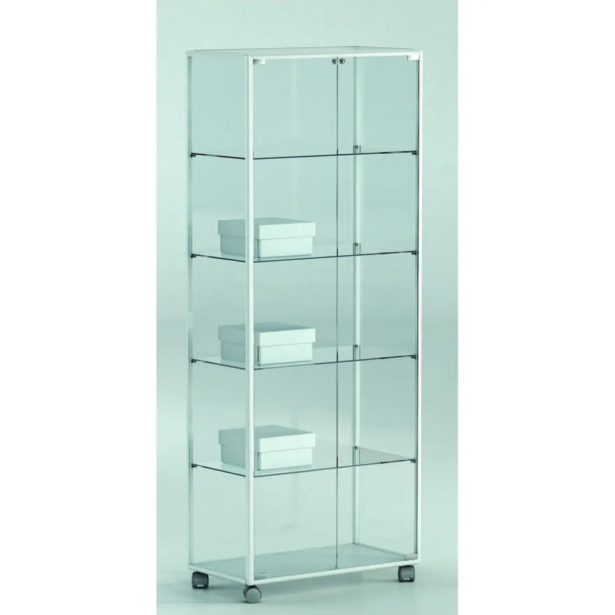 Casa Padrino Luxus Ladenvitrine 71 x 37 cm H. 180 cm mit 4 Glasböden - Ladeneinrichtung - Boutique Möbel - Made in Italy