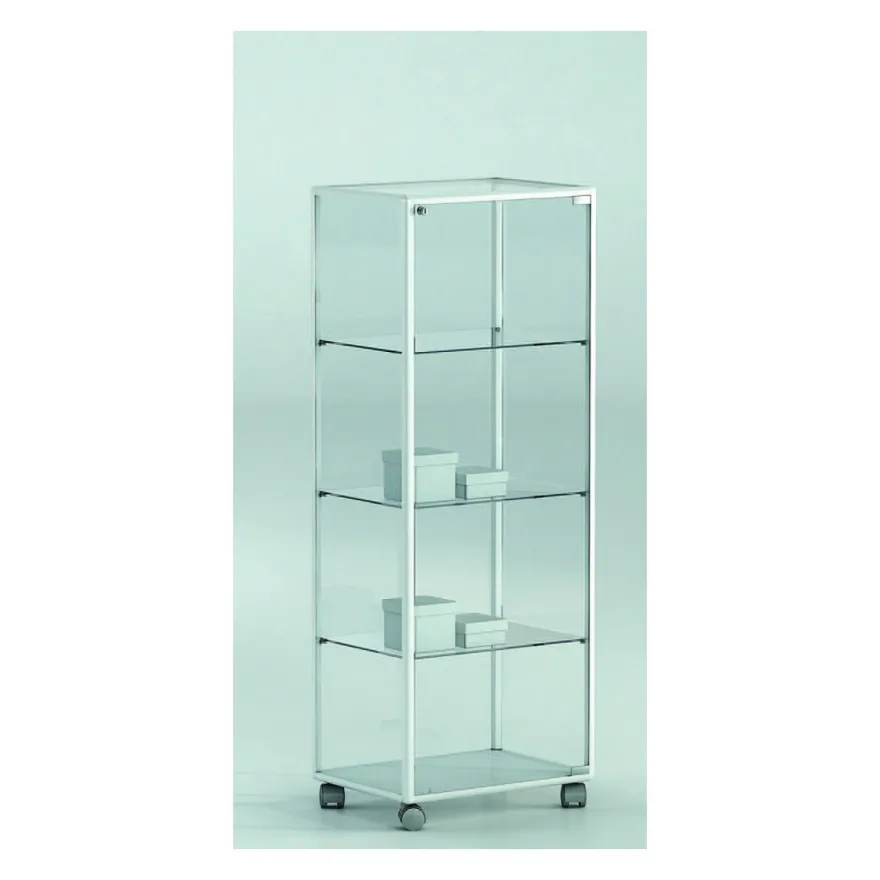 Casa Padrino Luxus Ladenvitrine 51 x 37 cm H. 140 cm mit 3 Glasböden - Ladeneinrichtung - Boutique Möbel - Made in Italy