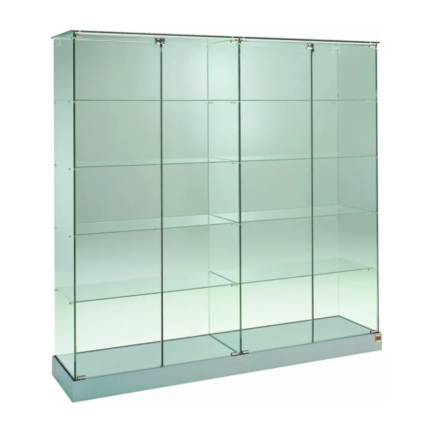 Casa Padrino Luxus Ladenvitrine 142 x 46 cm H. 180 cm mit Glasplatte - Ladeneinrichtung - Boutique Möbel - Made in Italy