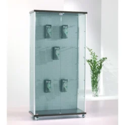 Casa Padrino Luxus Ladenvitrine 93 x 39 cm H. 180 cm mit Lochrückwand ohne Glasböden - Ladeneinrichtung - Boutique Möbel - Made in Italy