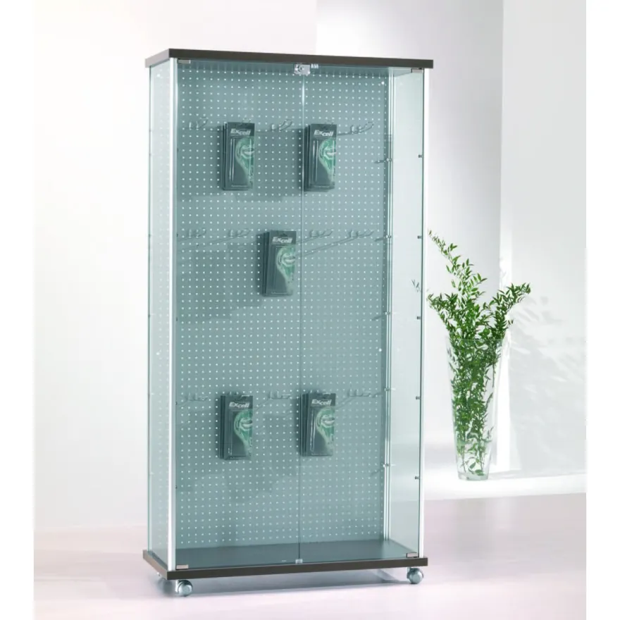 Casa Padrino Luxus Ladenvitrine 93 x 39 cm H. 180 cm mit Lochrückwand ohne Glasböden - Ladeneinrichtung - Boutique Möbel - Made in Italy