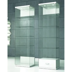 Casa Padrino Luxus Ladenvitrine 60 x 40 cm H. 210 cm mit 2 LED-Spots - Ladeneinrichtung - Boutique Möbel - Made in Italy