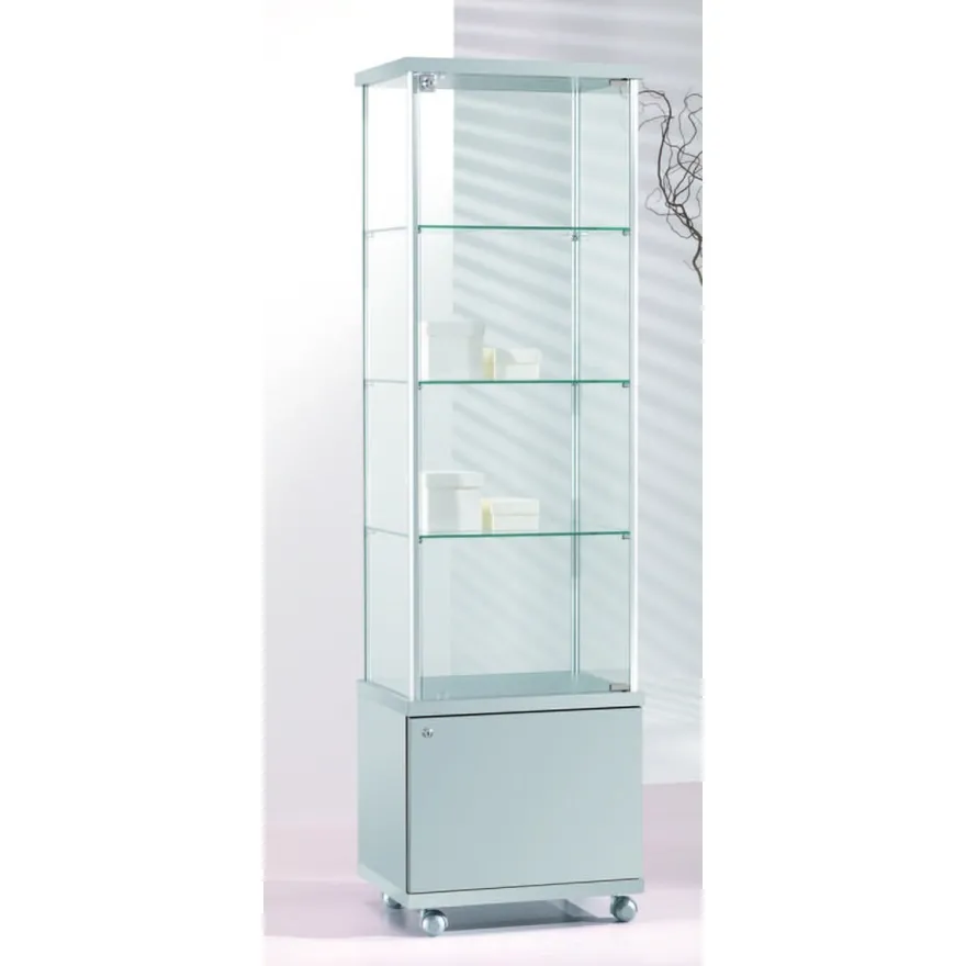 Casa Padrino Luxus Ladenvitrine 53 x 39 cm H. 180 cm mit Unterschrank - Ladeneinrichtung - Boutique Möbel - Made in Italy