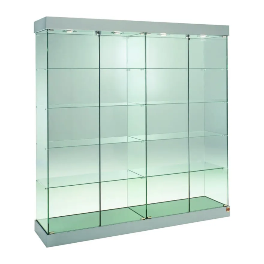 Casa Padrino Luxus Ladenvitrine 142 x 46 cm H. 188 cm mit LED - Ladeneinrichtung - Boutique Möbel - Made in Italy