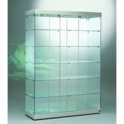 Casa Padrino Luxus Ladenvitrine 143 x 53 cm H. 200 cm mit 6 LED-Spots - Ladeneinrichtung - Boutique Möbel - Made in Italy