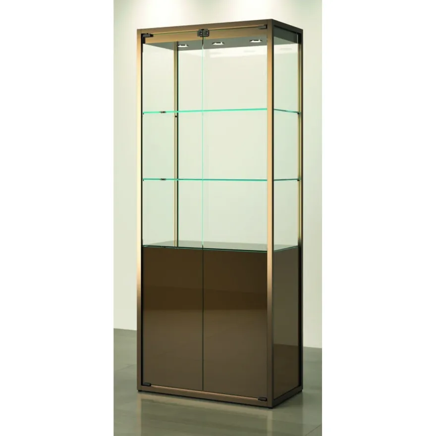 Casa Padrino Luxus Ladenvitrine 75 x 45 cm H. 190 cm mit 3 LED-Spots - Ladeneinrichtung - Boutique Möbel - Made in Italy