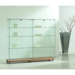 Casa Padrino Luxus Ladenvitrine 117 x 40 cm H. 140 cm mit Glasplatte - Ladeneinrichtung - Boutique Möbel - Made in Italy