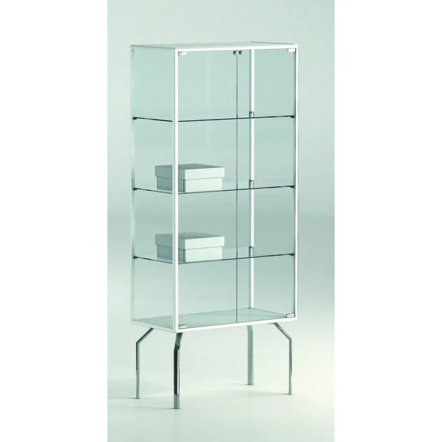Casa Padrino Luxus Ladenvitrine 71 x 37 cm H. 170 cm mit 3 Glasböden - Ladeneinrichtung - Boutique Möbel - Made in Italy