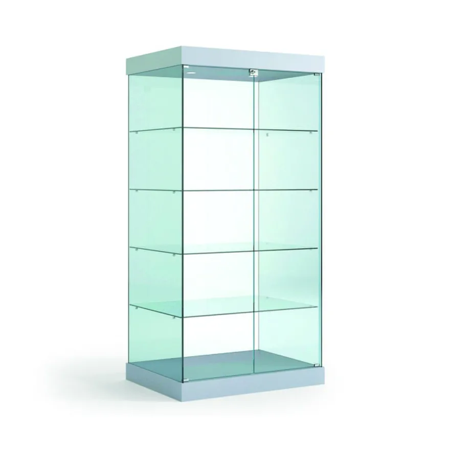 Casa Padrino Luxus Ladenvitrine 93 x 60 cm H. 188 cm mit 4 LED-Spots - Ladeneinrichtung - Boutique Möbel - Made in Italy