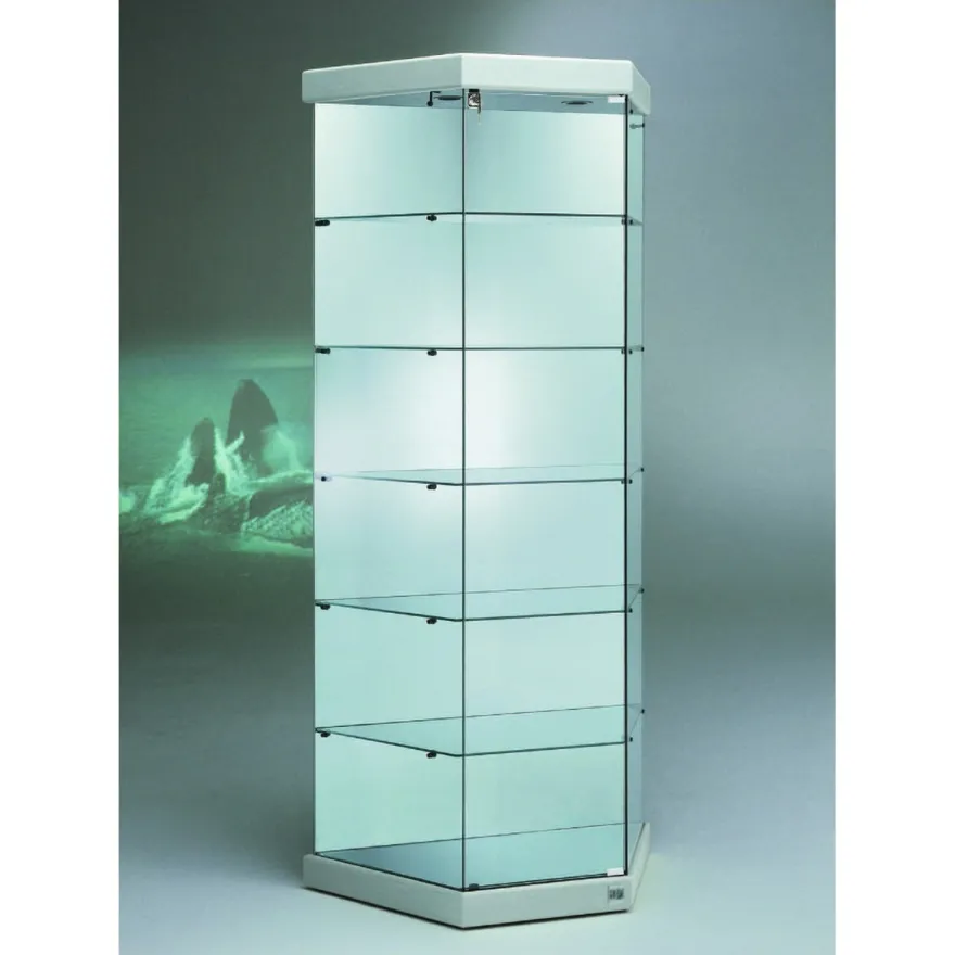 Casa Padrino Luxus Ladenvitrine 93 x 44 cm H. 200 cm mit 2 LED-Spots - Ladeneinrichtung - Boutique Möbel - Made in Italy