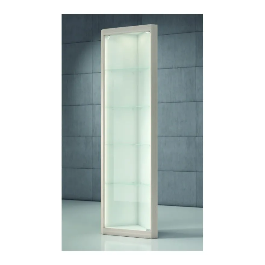 Casa Padrino Luxus Ladenvitrine 42 x 42 cm H. 210 cm mit LED - Ladeneinrichtung - Boutique Möbel - Made in Italy