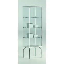 Casa Padrino Luxus Ladenvitrine 51 x 37 cm H. 170 cm mit 3 Glasböden - Ladeneinrichtung - Boutique Möbel - Made in Italy