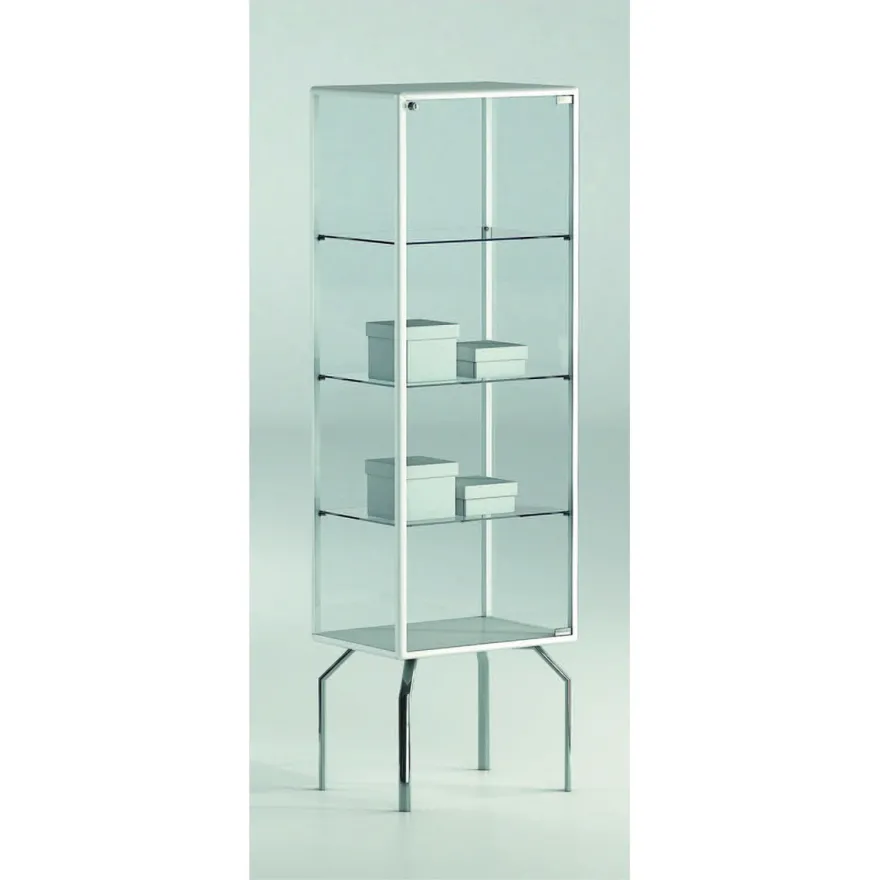 Casa Padrino Luxus Ladenvitrine 51 x 37 cm H. 170 cm mit 3 Glasböden - Ladeneinrichtung - Boutique Möbel - Made in Italy