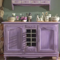 Casa Padrino Luxus Landhausstil Sideboard Antik Lila / Weiß 150 cm - Landhausstil Esszimmer Möbel - Made in Italy