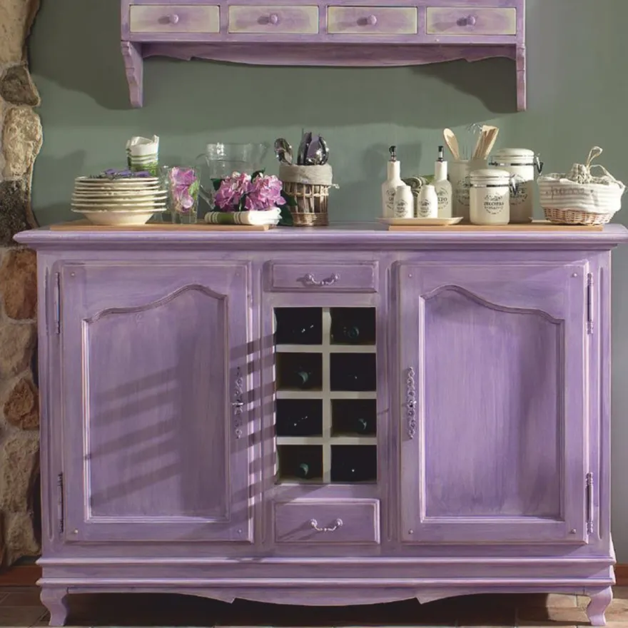 Casa Padrino Luxus Landhausstil Sideboard Antik Lila / Weiß 150 cm - Landhausstil Esszimmer Möbel - Made in Italy