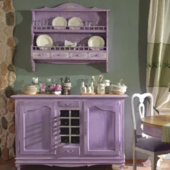 Casa Padrino Luxus Landhausstil Sideboard Antik Lila / Weiß 150 cm - Landhausstil Esszimmer Möbel - Made in Italy
