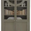 Casa Padrino Luxus Landhausstil Schrank Antik Grau - Handgefertigter Massivholz Regalschrank mit 2 Türen - Landhausstil Massivholz Möbel - Luxus Qualität