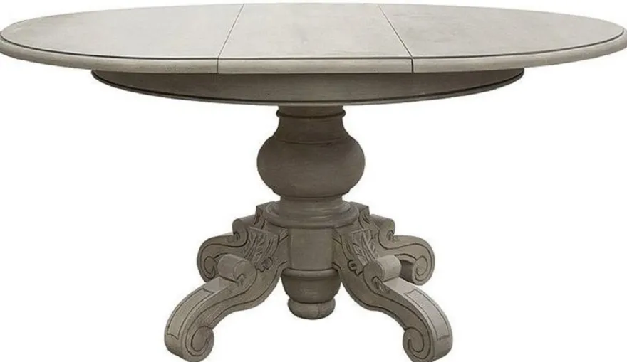 Casa Padrino Luxus Landhausstil Esstisch Ausziehbar Grau Ø 120-160 cm