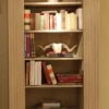 Casa Padrino Luxus Landhausstil Bücherschrank Beige - Handgefertigter Massivholz Schrank - Regalschrank - Edle Landhausstil Massivholz Möbel
